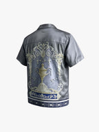Baroque Sea Satin Camp Collar Boxy Shirt
