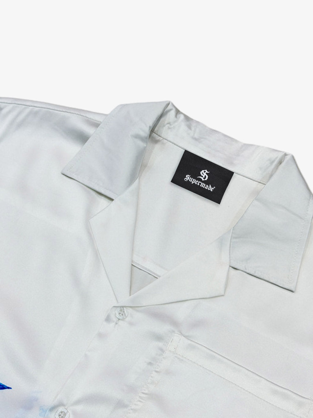 Blue Sketch Mythological Camp Collar Boxy Shirt