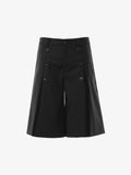 Pinstripe Double-Breasted Pleated Shorts
