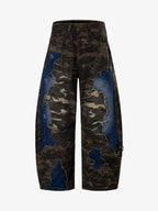 Camo Panel Embroidered Jeans