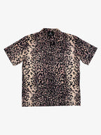 Cyber Punk Leopard Print Camp Collar Boxy Shirt