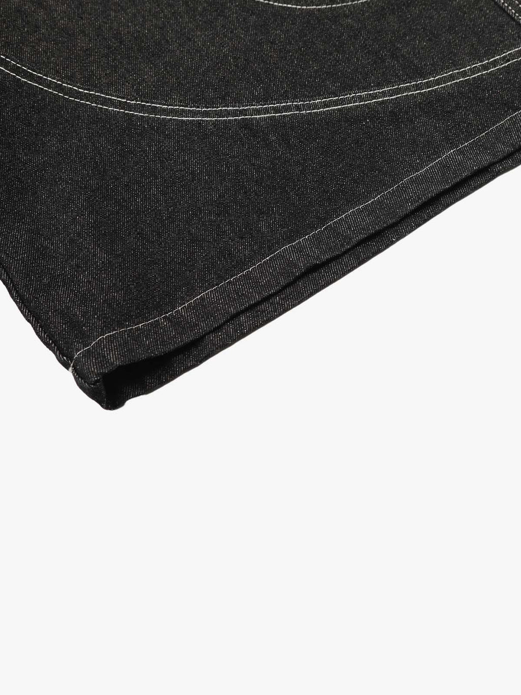 Contrast Stitching Flame Denim Shorts