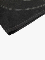 Contrast Stitching Flame Denim Shorts
