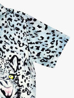 Vintage 3D Leopard Head Camp Collar Boxy Shirt