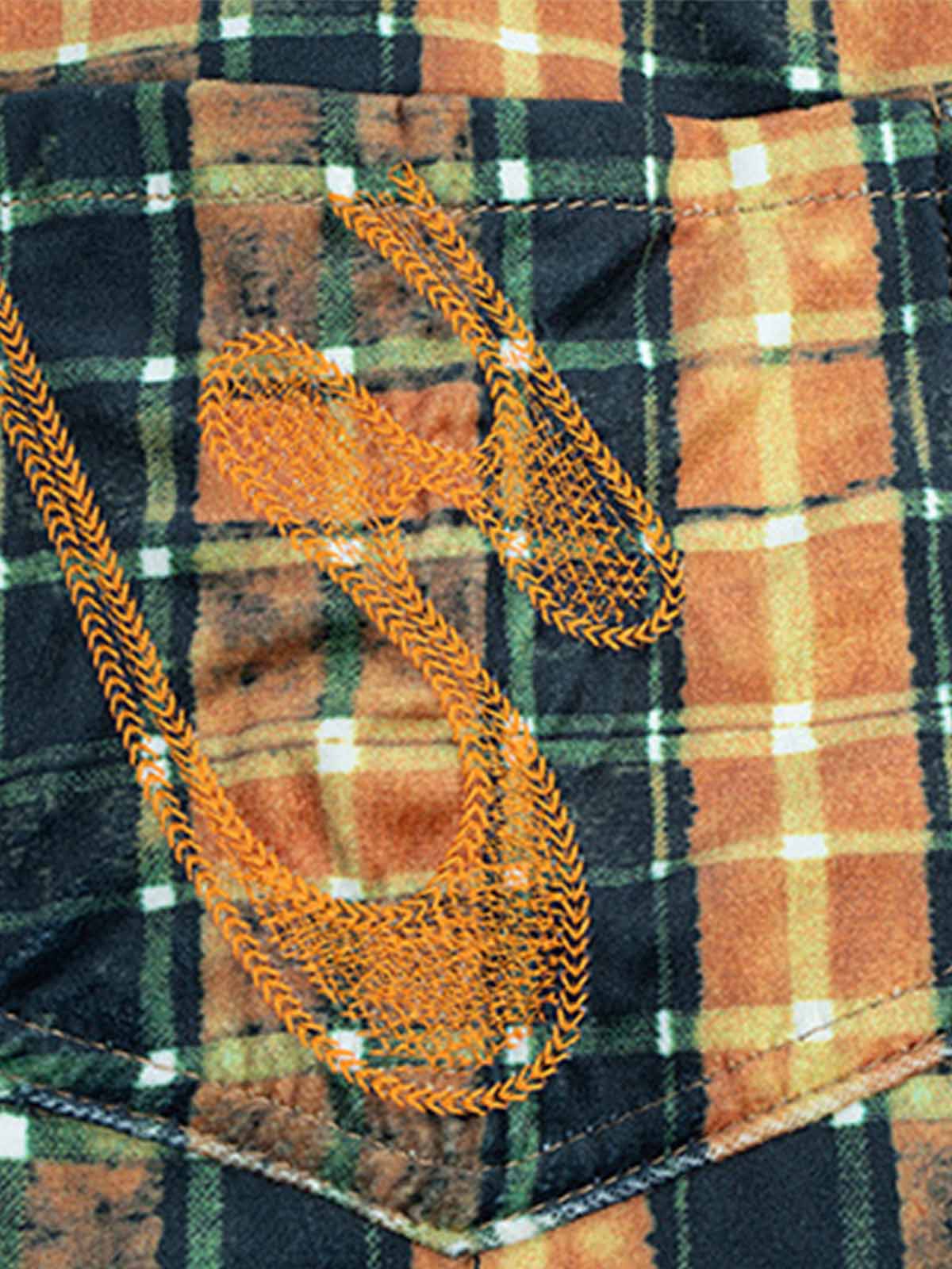 Plaid Relaxed Fit Jeans