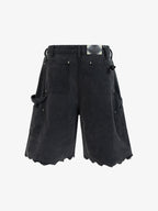 Distressed Cargo Shorts with Chain Detail