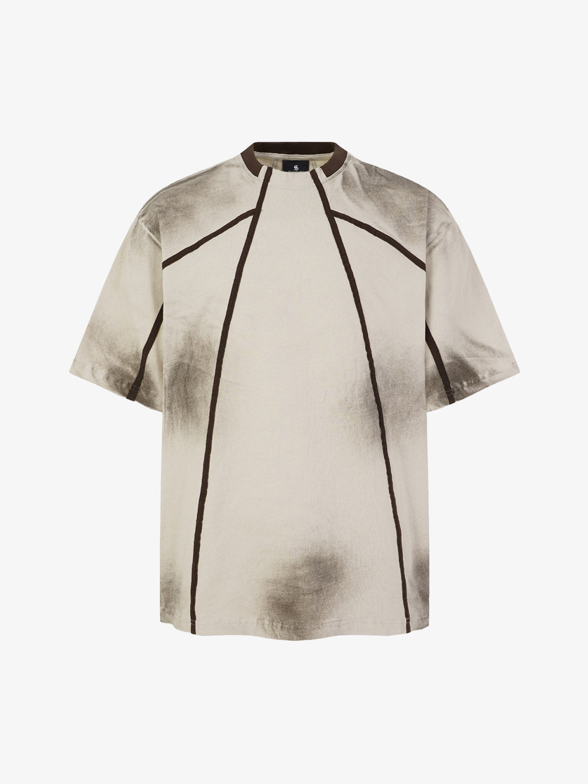 Black Raglan Sleeve T-Shirt with Herringbone Tape Detail