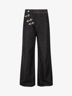 Airplane Buckle Curved Jeans