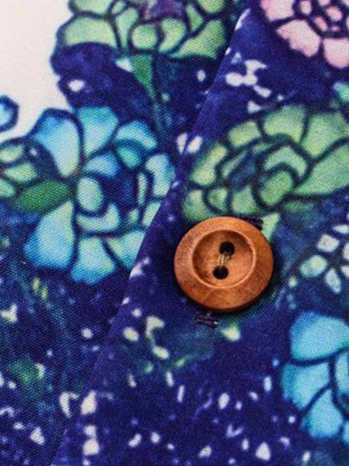 French Tulip Tile Camp Collar Boxy Shirt