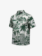 Vintage Green Coconut Tree Camp Collar Boxy Shirt