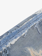 Retro Deconstructed Denim Shorts