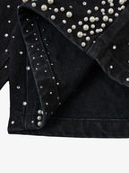 Pearl Embroidered Denim Shorts