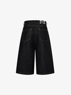 Double-Waisted Multi-Button Denim Jorts