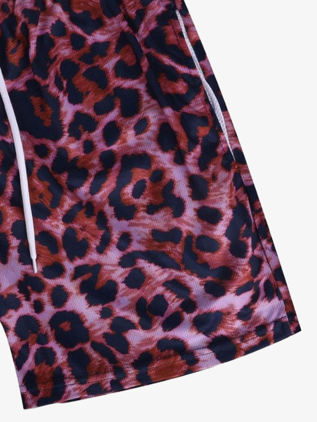 Leopard Print Mesh Shorts