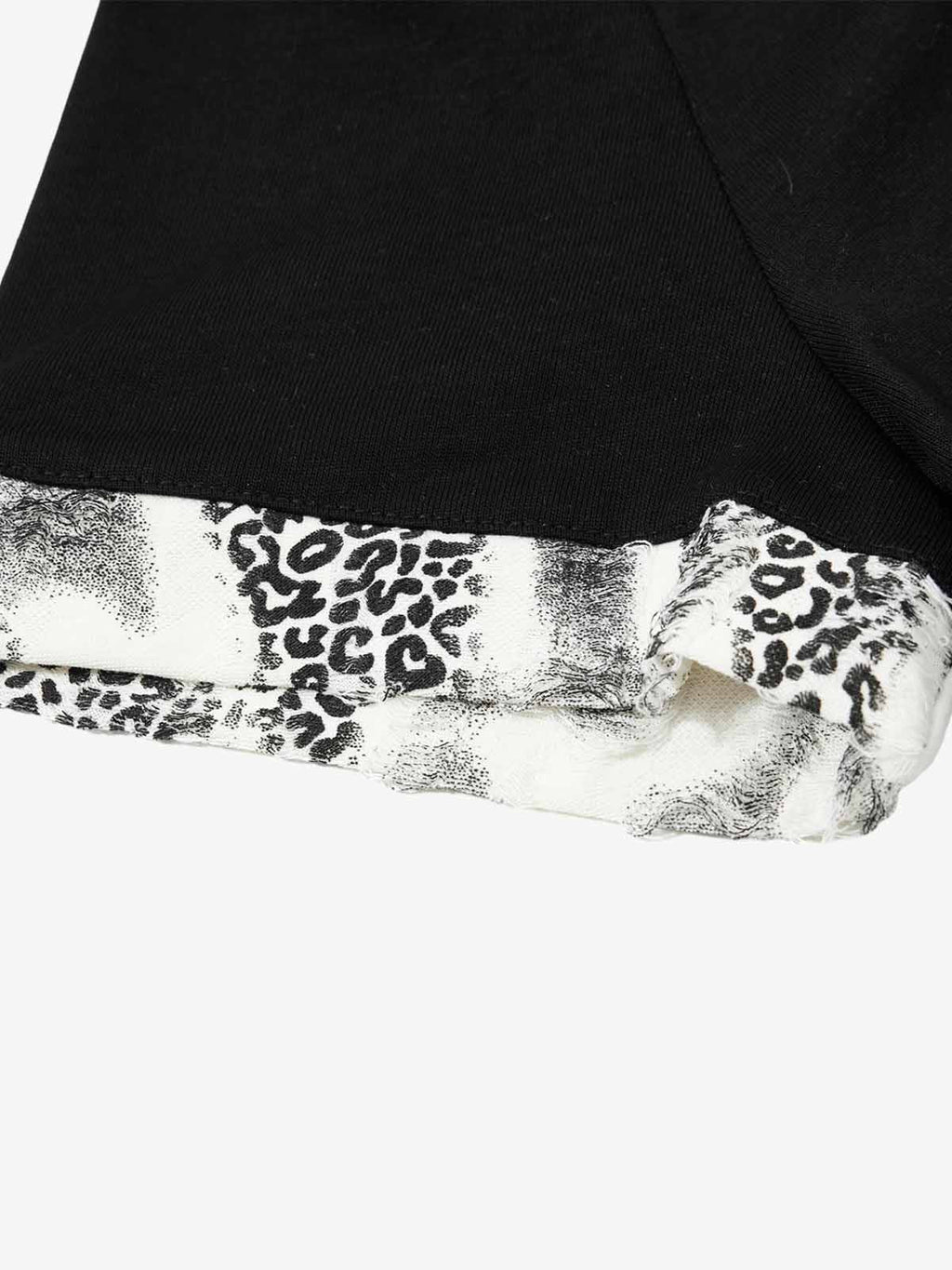 Cotton Polo Shirt with Leopard Print Collar & Cuff Detail