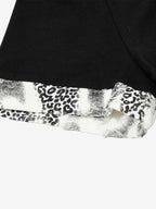 Cotton Polo Shirt with Leopard Print Collar & Cuff Detail