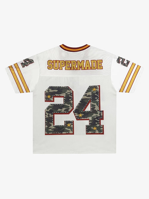 Camo Digital Print Mesh V-Neck Jersey