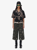 3D Textured Embossed Camp Collar Boxy Shirt