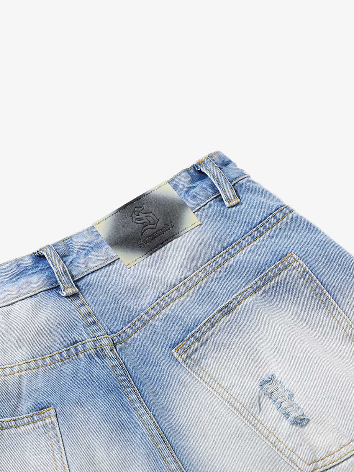 Distressed Faded Baggy Jorts