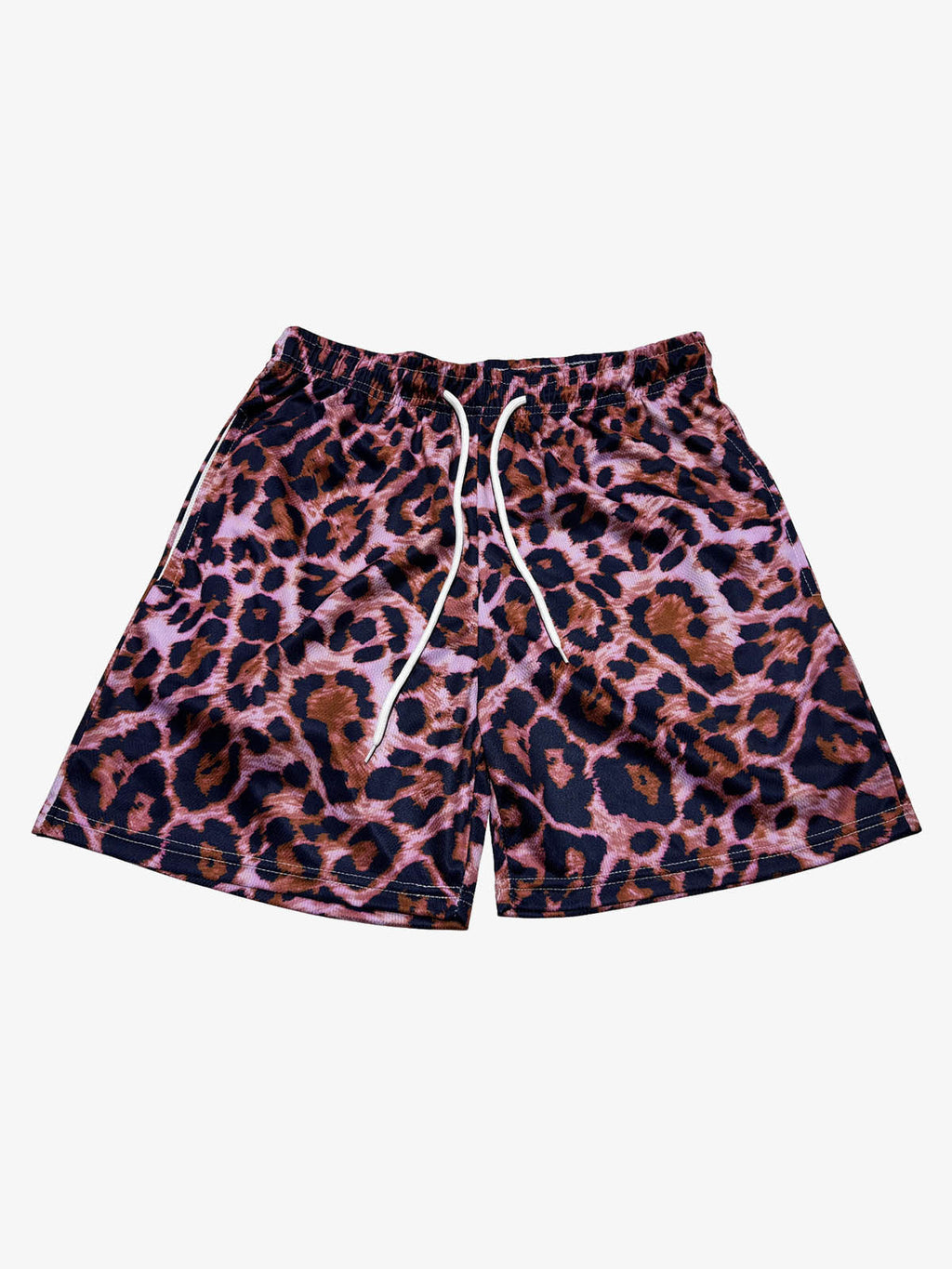 Leopard Print Mesh Shorts