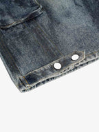Grunge Wash Cargo Denim Shorts