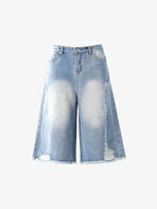 Distressed Faded Baggy Jorts