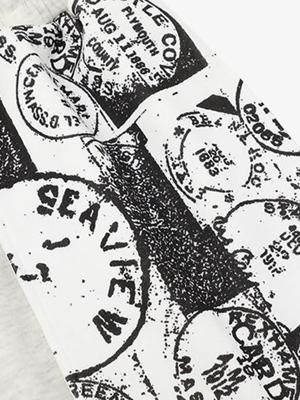 Stamp Print Patch Pocket Knit Shorts