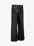 Airplane Buckle Curved Jeans