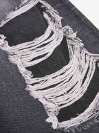 3D Faux Layer Curved Jeans