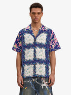 French Tulip Tile Camp Collar Boxy Shirt