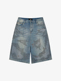 Mountain Motif Bermuda Shorts