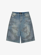 Mountain Motif Bermuda Shorts