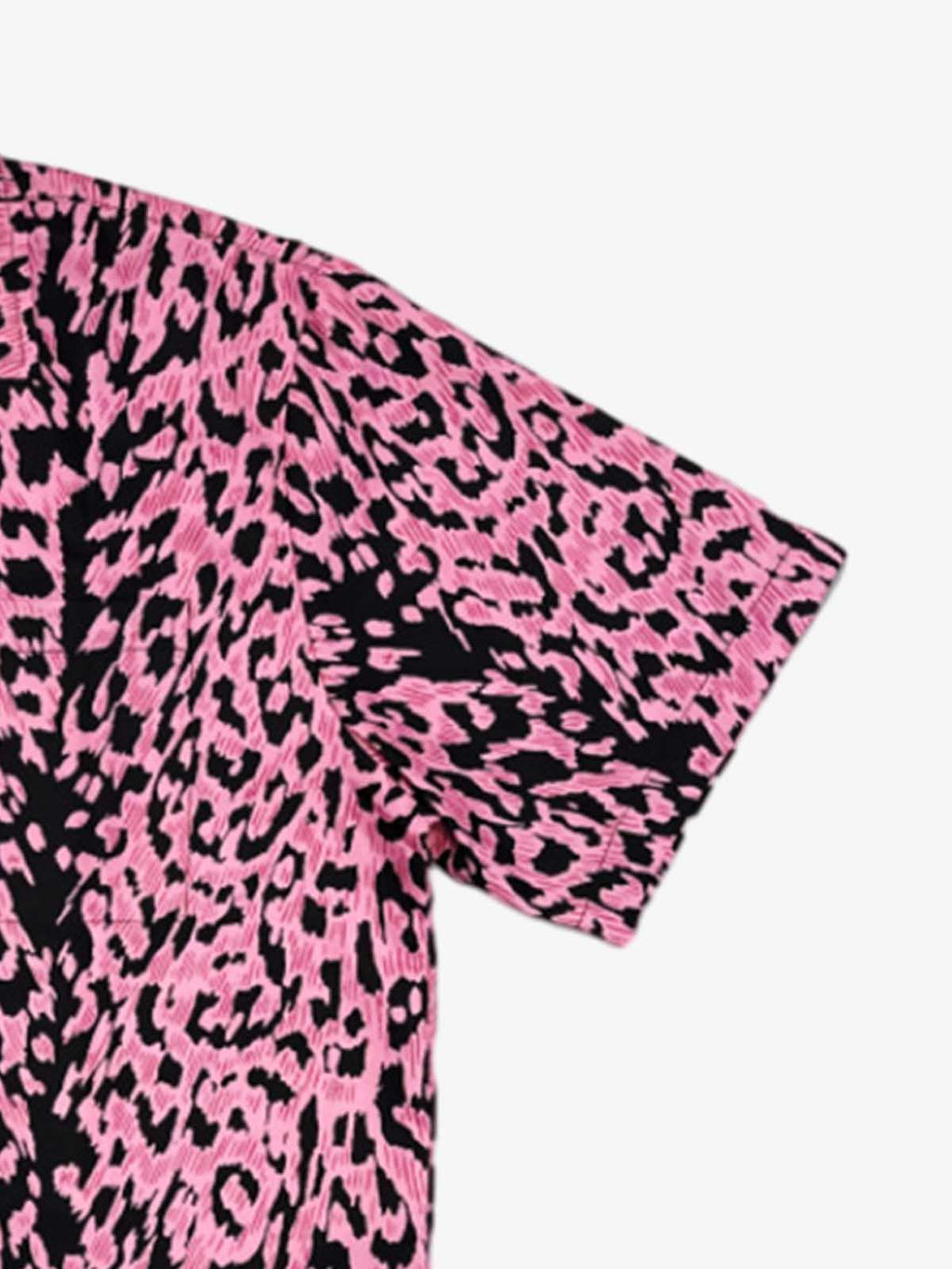 Cyber Punk Leopard Print Camp Collar Boxy Shirt