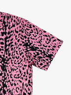 Cyber Punk Leopard Print Camp Collar Boxy Shirt