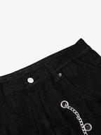 Vintage Eyelet Chain Baggy Jeans