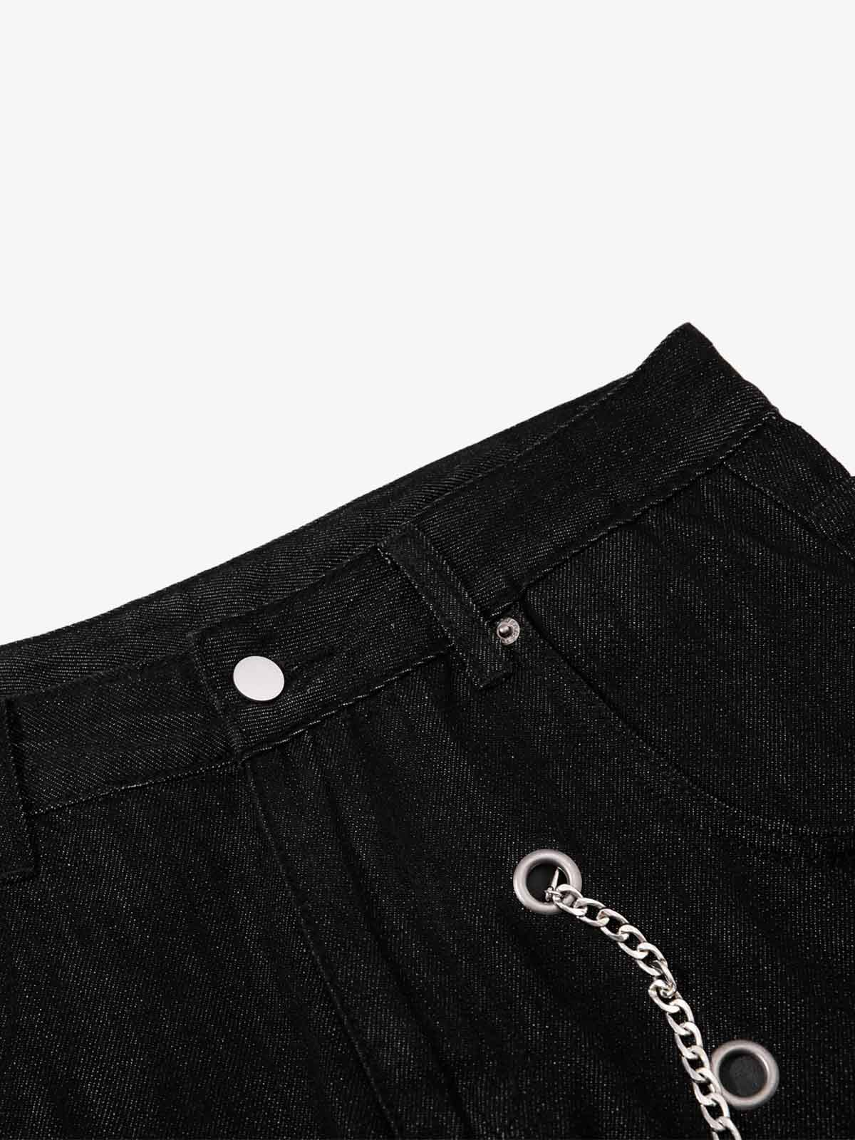Vintage Eyelet Chain Baggy Jeans