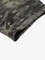 Camouflage Printed Curved Denim Jeans