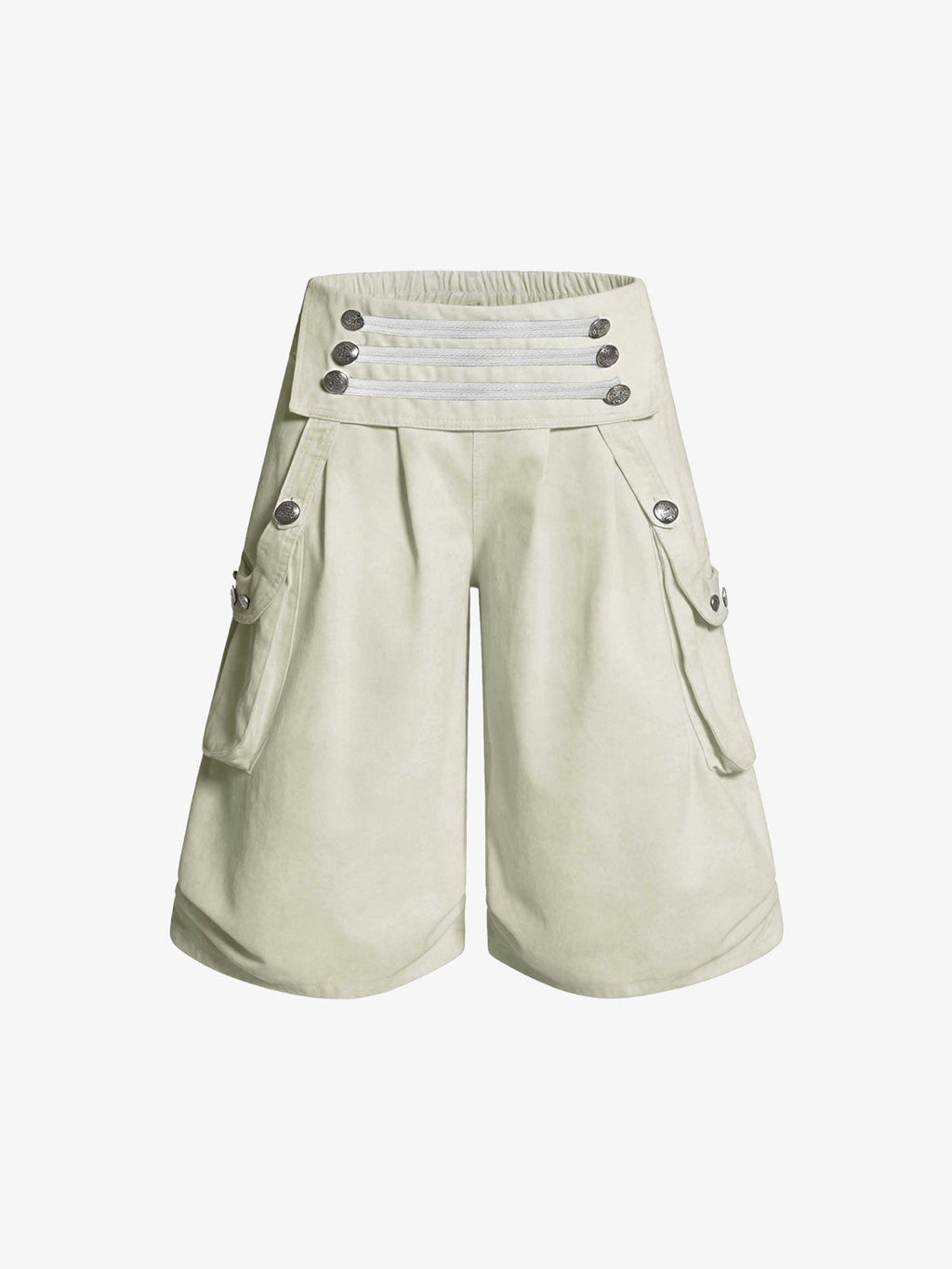 Military Cargo Wide-Leg Shorts