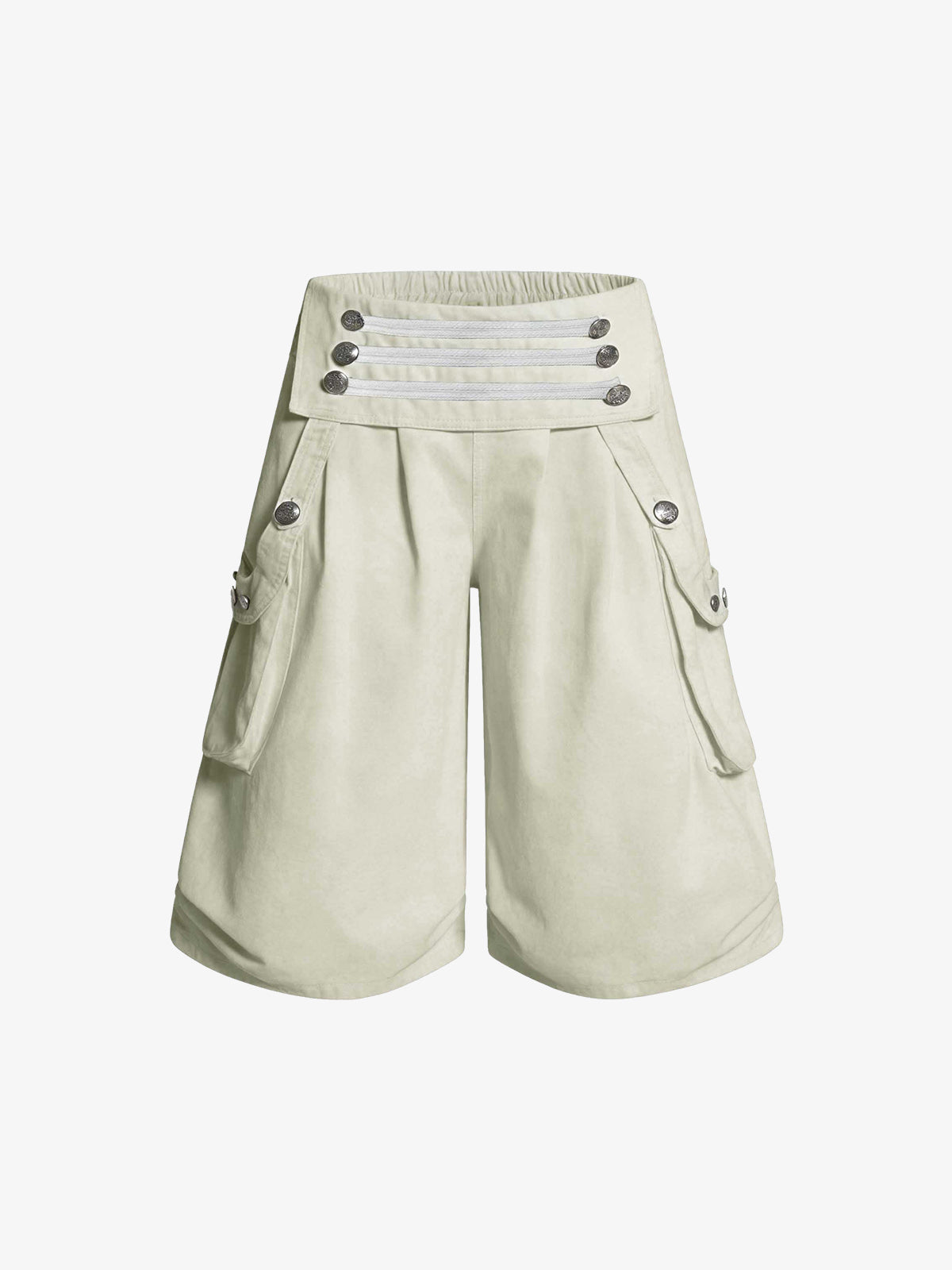 Military Cargo Wide-Leg Shorts