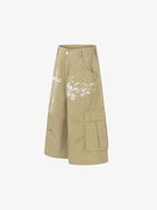 Gothic Cross Graphic Cargo Shorts