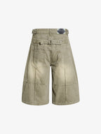 Distressed Washed Multi-Button Jeans