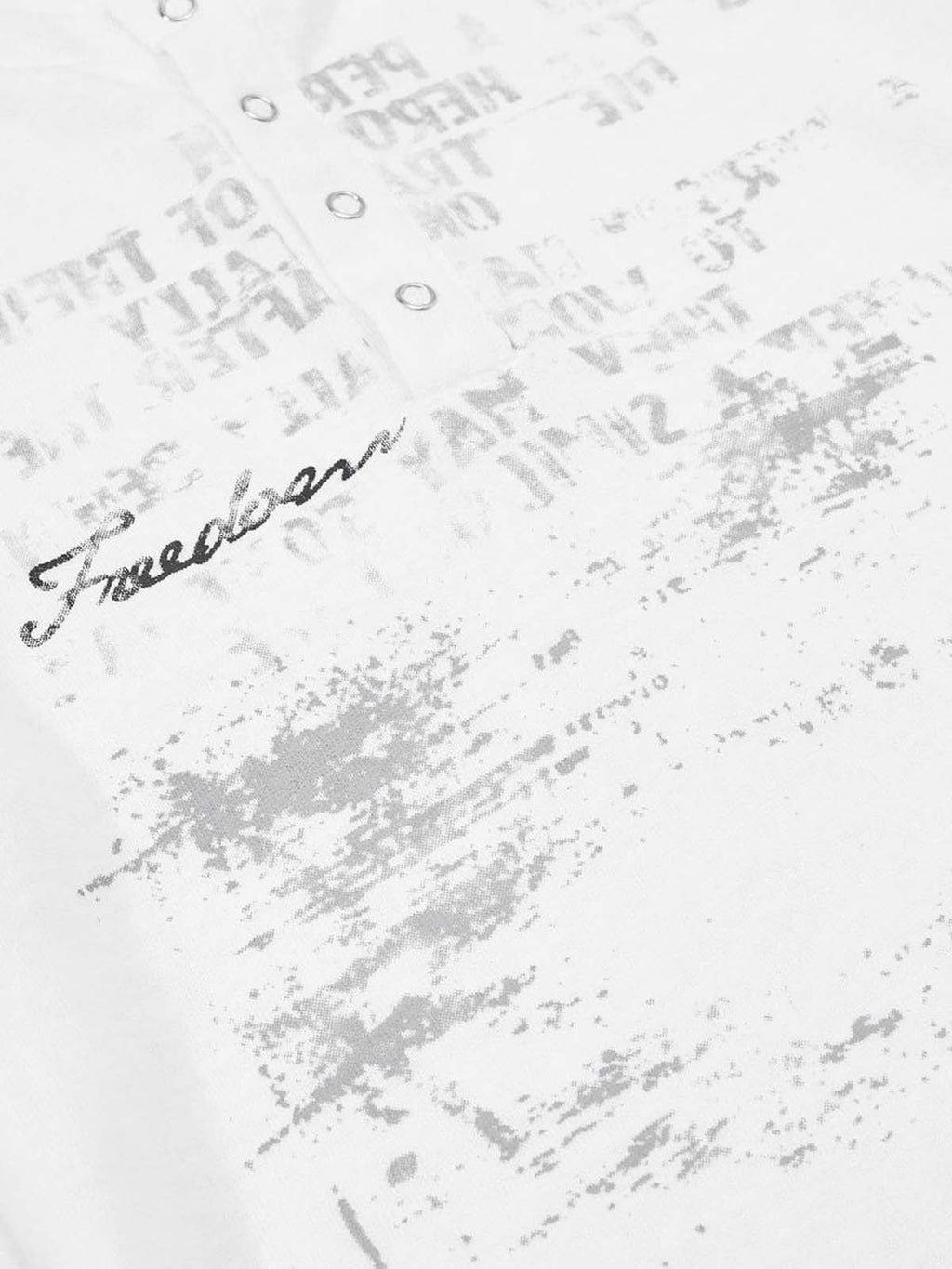 Supermade Industrial Text Print Long Sleeve Henley T-Shirt