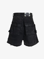 Industrial Multi-Pocket Distressed Cargo Shorts