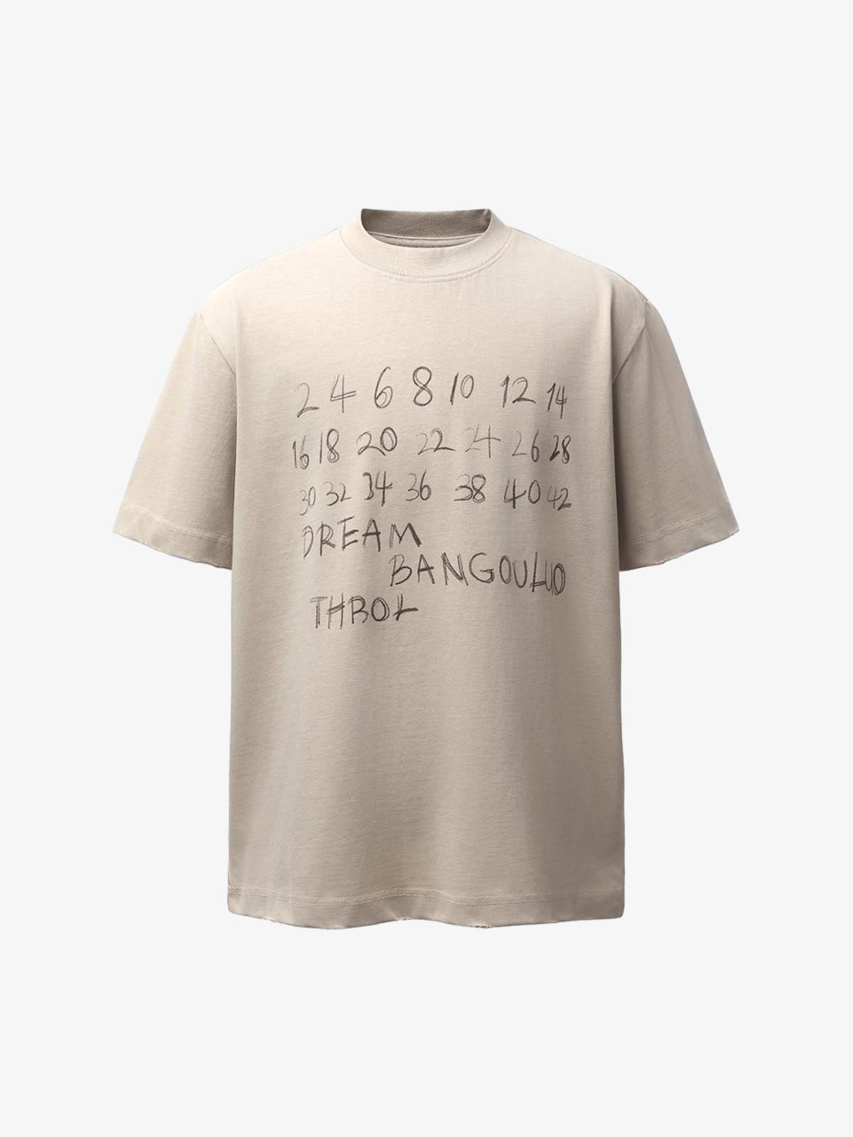 Hand-Drawn Numeric Jersey T-Shirt