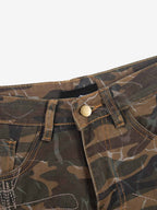Camo Panel Embroidered Jeans