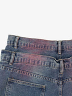 Double-Waist Distressed Wide-Leg Jeans