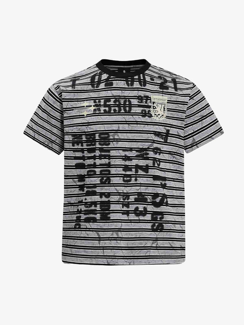 Grunge Striped Distressed Graphic T-Shirt