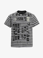 Grunge Striped Distressed Graphic T-Shirt
