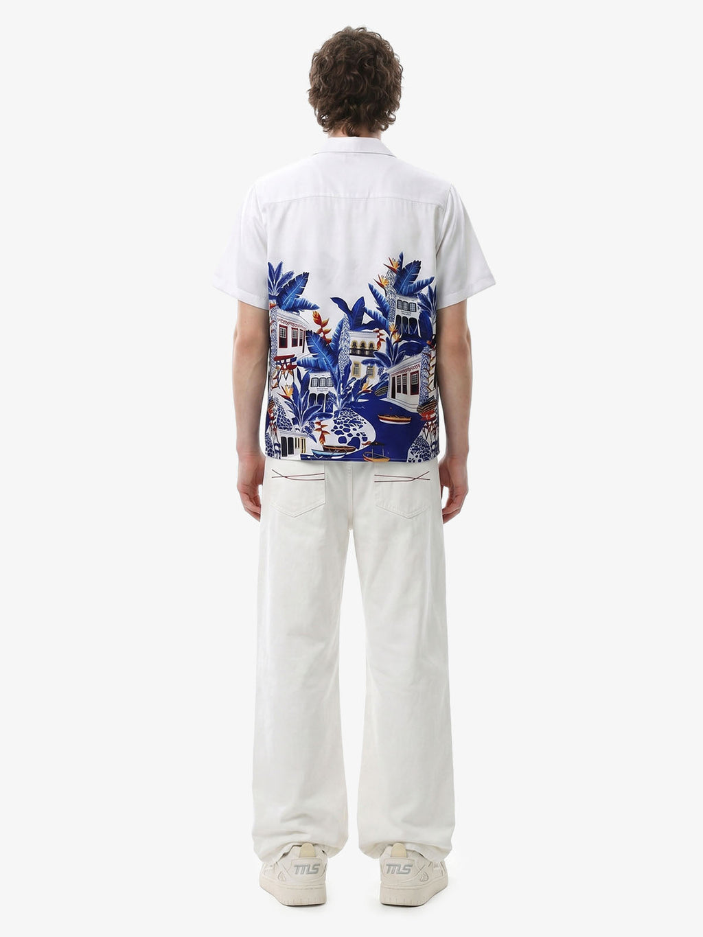 Vintage Seascape Camp Collar Boxy Shirt