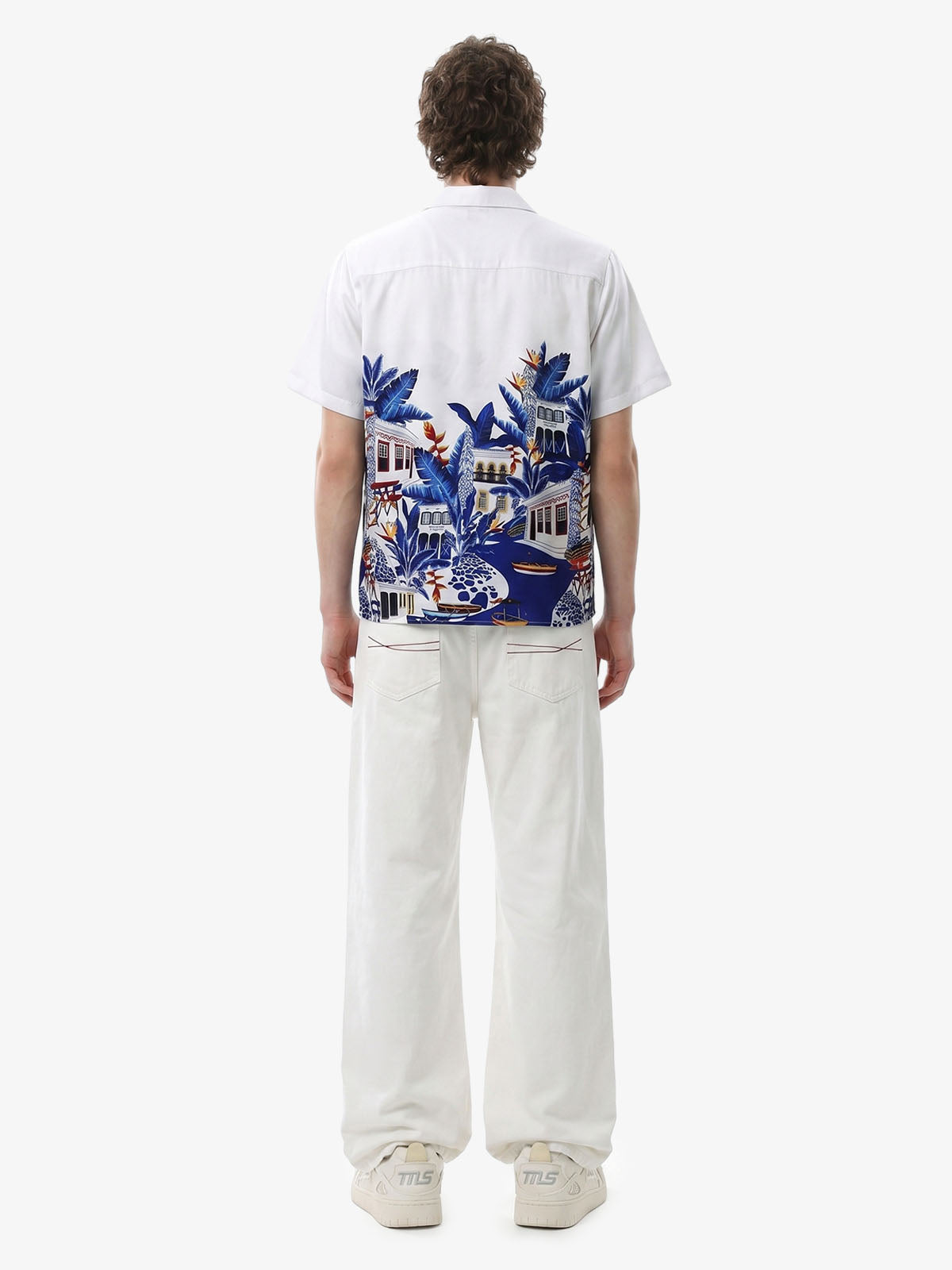 Vintage Seascape Camp Collar Boxy Shirt